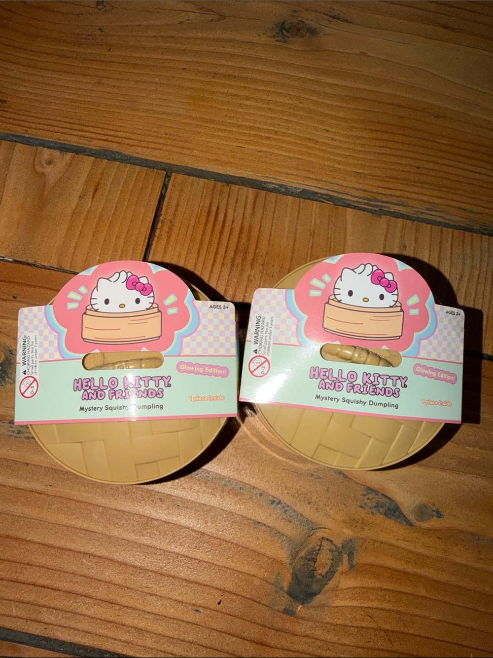 TWO 2 Hello Kitty GLOW Edition Mystery Squishy Dumpling Sealed